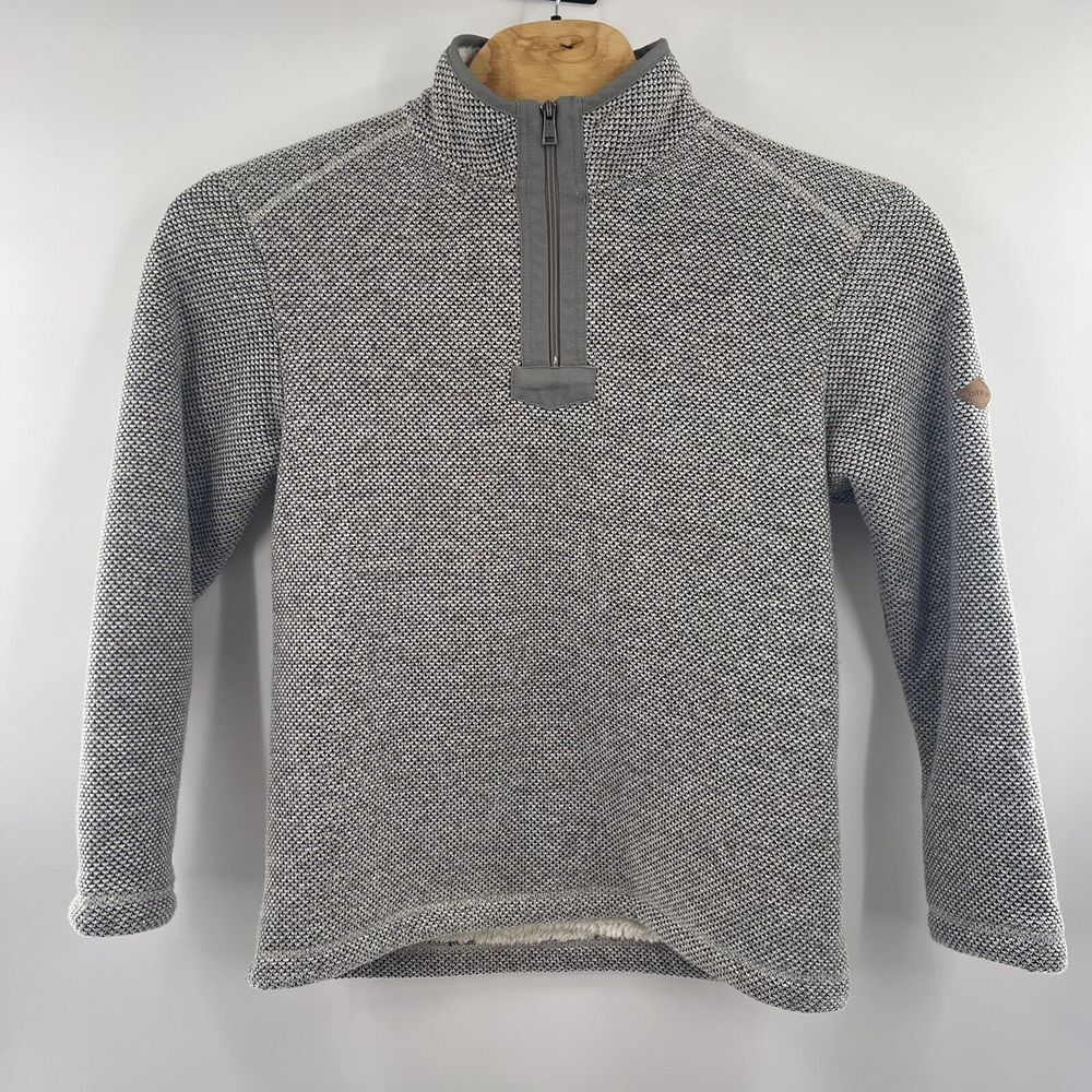 Orvis Classic Collection 1/4 Zip Sweater Jacket Mens M Sherpa Lined Fleece‎ Gray